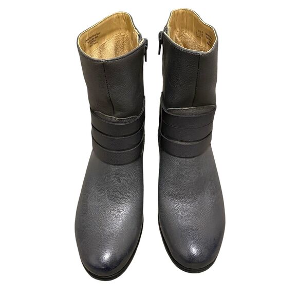 Naturalizer  Katrina Ankle Boots Women's 9M EU 39 Gray Leather Buckle Chunky - Picture 3 of 9